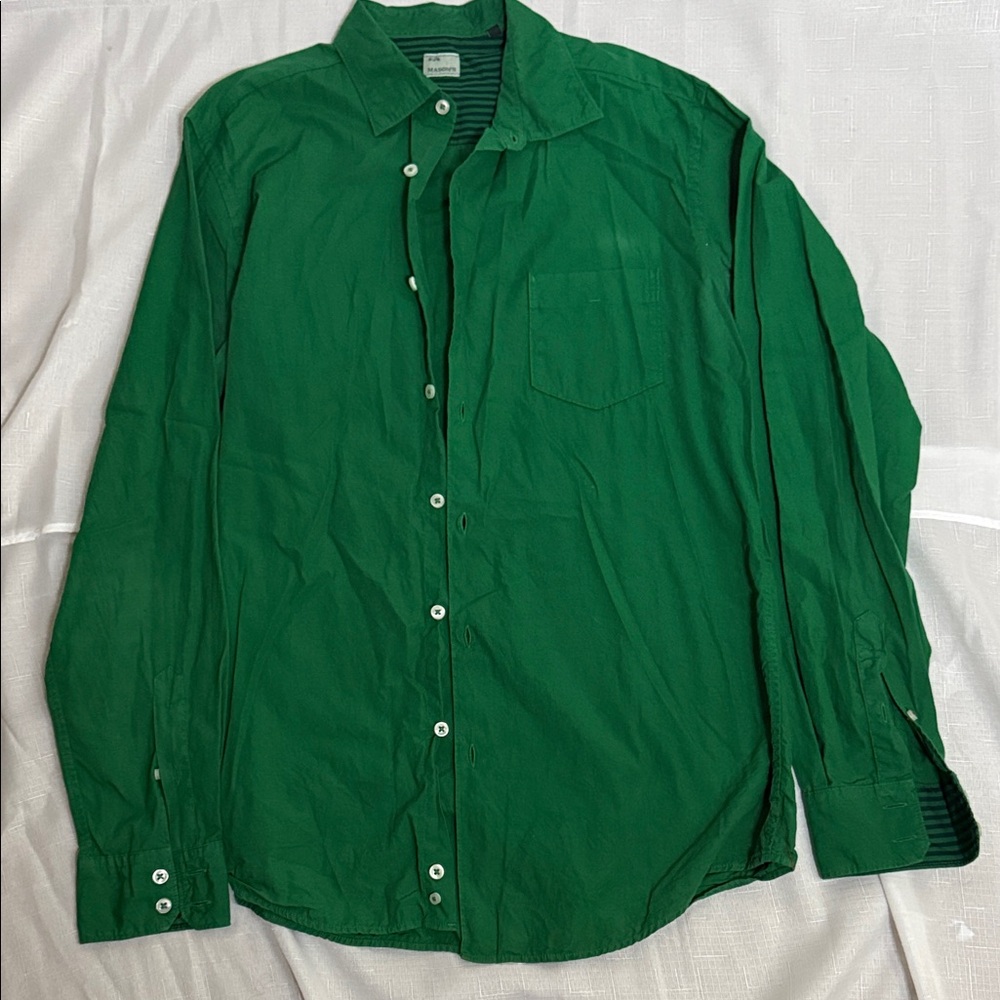 Mason Vibrant Green Casual Button Down Shirt